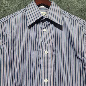 Vintage Faconnable Button Up Shirt Size 3 15.5 Striped USA Made France Design